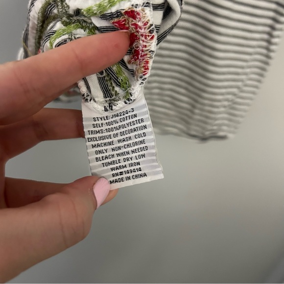 Johnny Was Sheri Everyday Embroidered Striped Tee - Picture 5 of 6